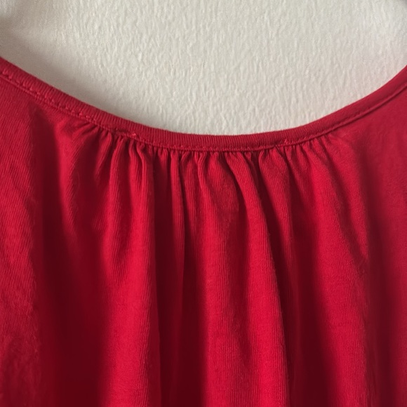 Lauren Ralph Lauren Red & Navy Color Block Cotton Embroidered Monogram Dress - Picture 8 of 9